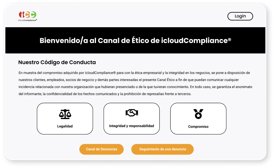 Vista del software GRC de icloudCompliance